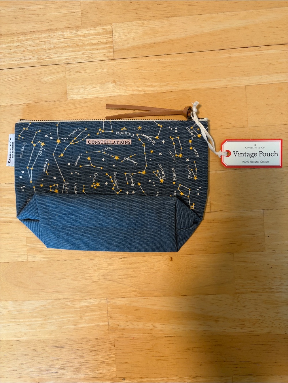 Constellations Vintage Pouch Toiletry Bag - Navy Constellation Print